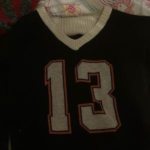 black and orange shirt